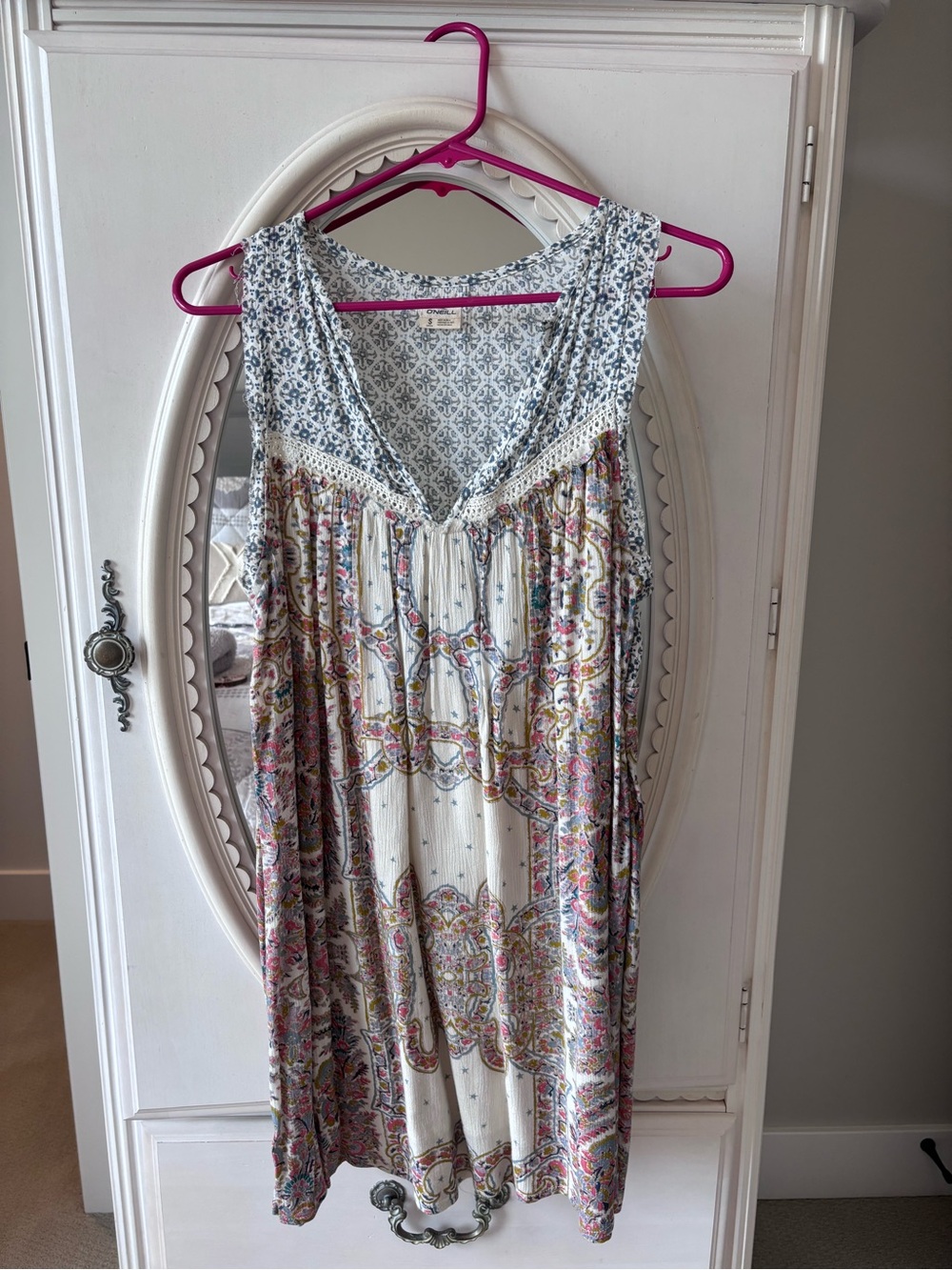O'Neill Cream Midi Dress with Multicolor Paisley